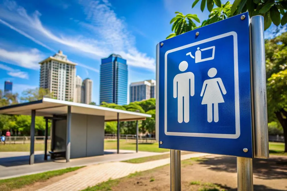 Tourisme urbain : le rôle clé des sanitaires publics pour séduire les visiteurs Les panneaux pour les toilettes publiques dans le parc